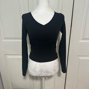 Hollister Black Fitted Long Sleeve Blouse
